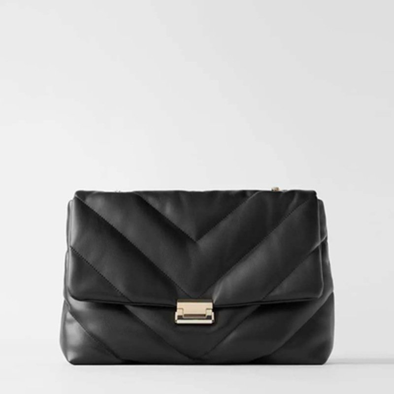 New women's bag white quilted oversized shoulder bag