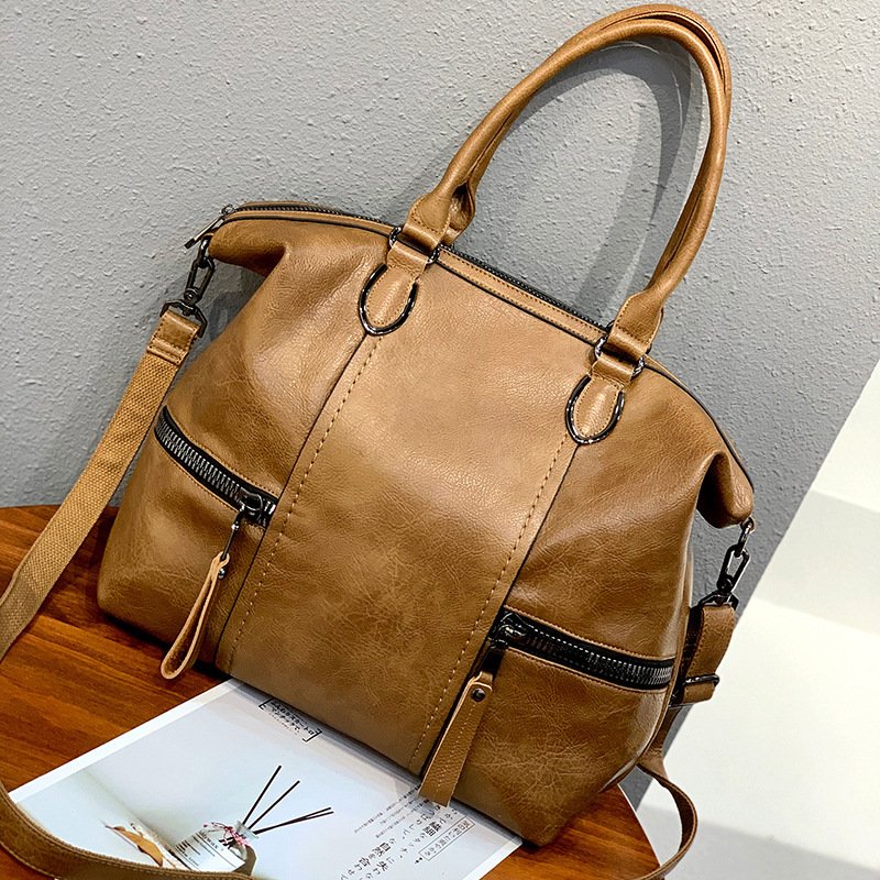 Large-capacity Soft Leather Shoulder Messenger Bag - Image 8
