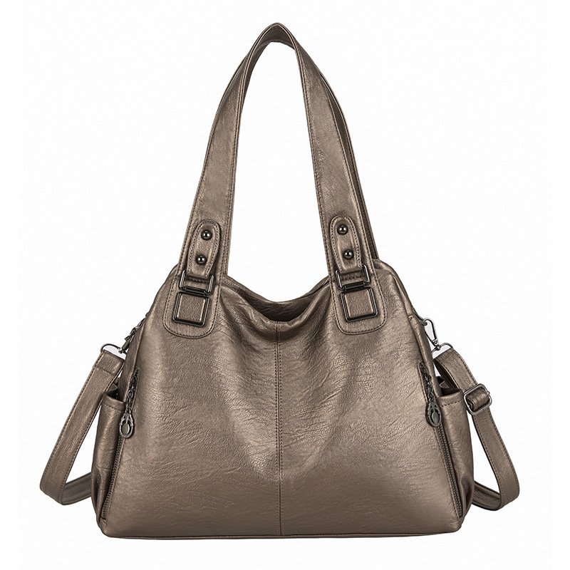 Soft Leather Large Capacity Women Hand-carrying Crossbody Bag Fashionable All-match - Image 2