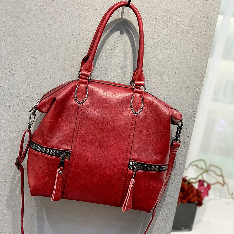 Large-capacity Soft Leather Shoulder Messenger Bag - Image 7