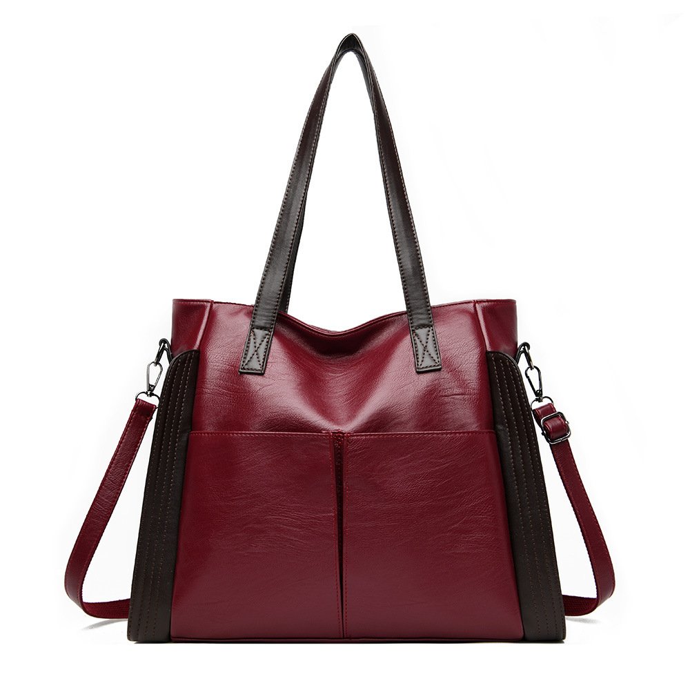 Fashionable Large Capacity Soft Leather Crossbody Bag - Image 5