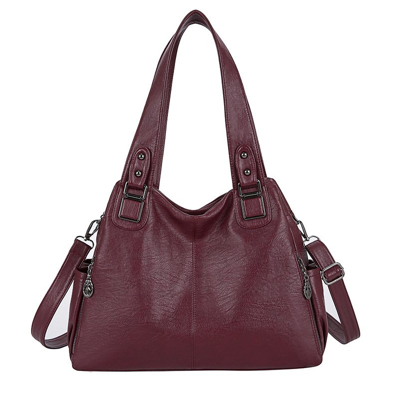 Soft Leather Large Capacity Women Hand-carrying Crossbody Bag Fashionable All-match - Image 4
