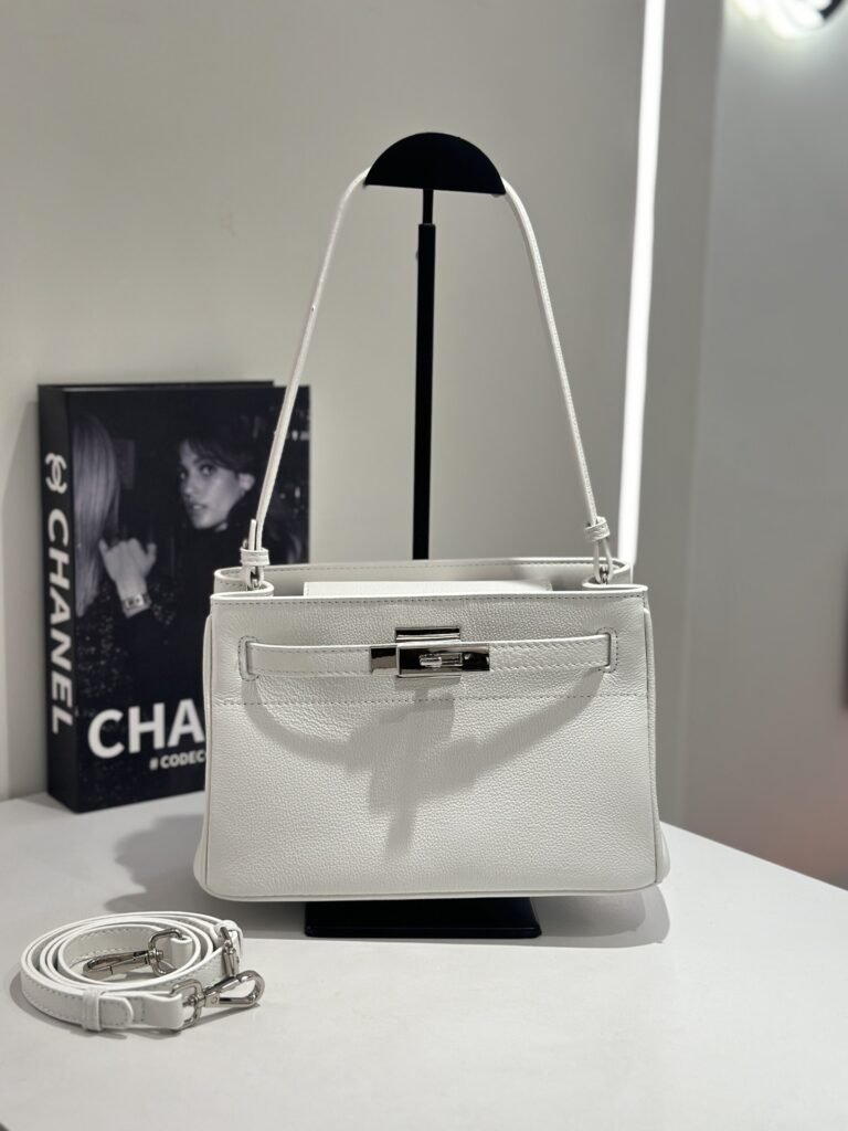 New Genuine Leather Women's Bag, High-end Kelly Style, Top-grain Cowhide, Single Shoulder, Birkin-style, Perfect For Work And Underarm Wear
