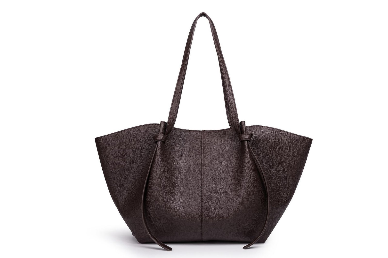 Lychee-pattern Leather Commuter Tote Bag With Large Capacity - Image 3