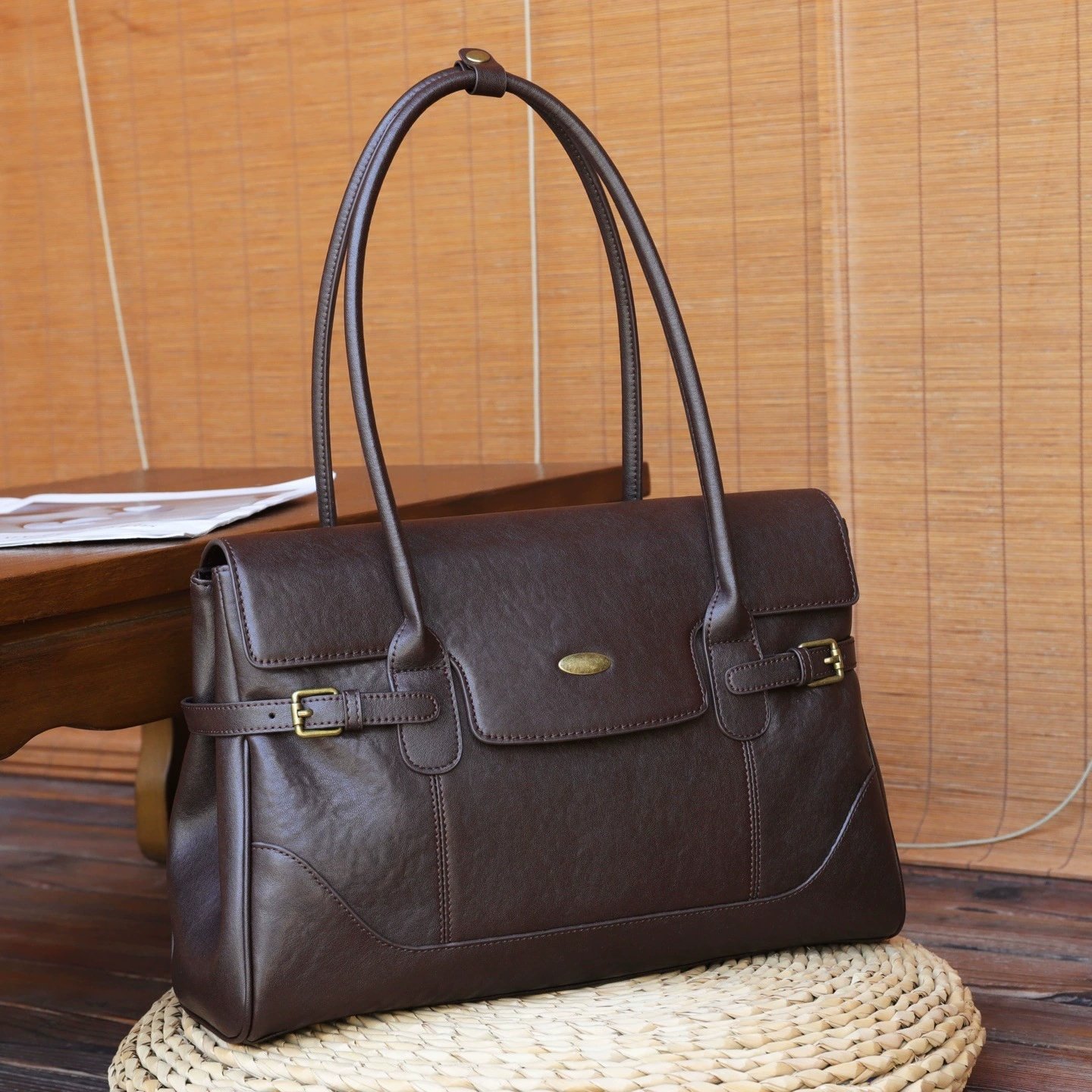 Hot-selling First-layer Cowhide Large-capacity Tote Bag For Women, New Commuter Style, Versatile Single-shoulder Underarm Bag - Image 3