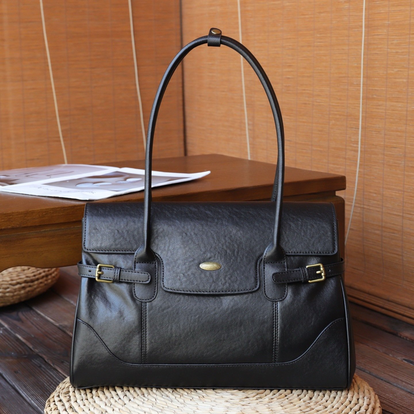Hot-selling First-layer Cowhide Large-capacity Tote Bag For Women, New Commuter Style, Versatile Single-shoulder Underarm Bag - Image 2